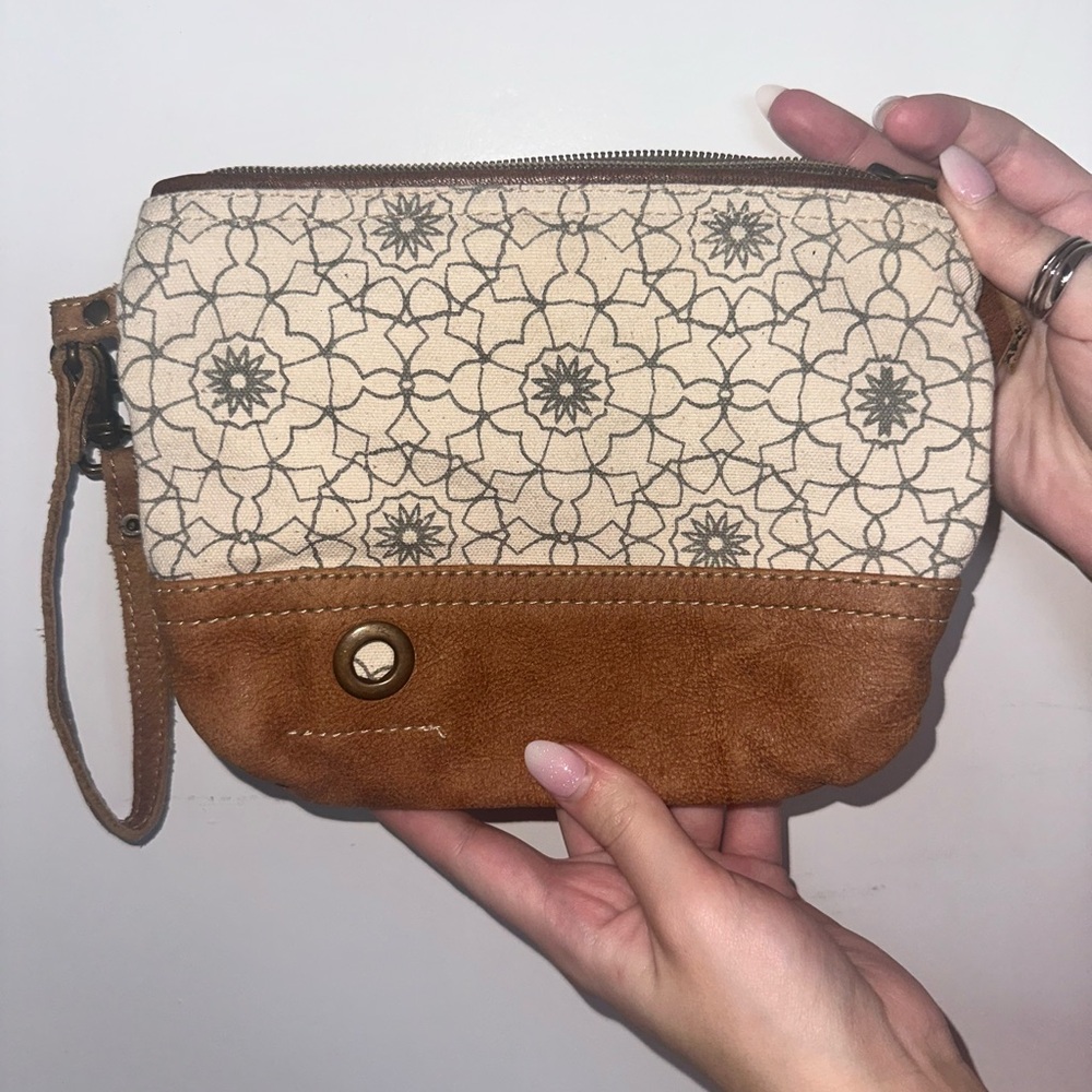 Brown and Cream Patterned Women's Bag